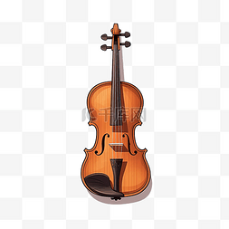 棕色的小提琴图片_简约风格的小提琴插画