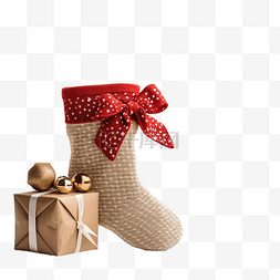 装饰性玩具图片_圣诞组合物，配有装饰性袜子和礼