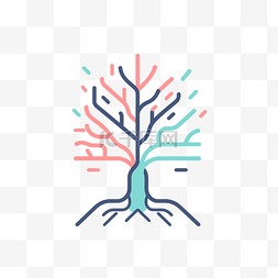 树从根开始以线性方式生长 向量