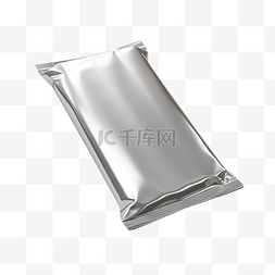 银色空白巧克力棒零食袋 3d 插图