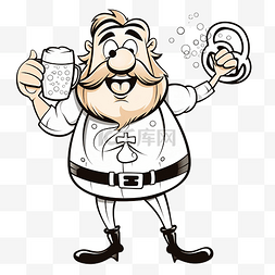 传统文化漫画图片_概述了慕尼黑啤酒节男子卡通人物