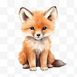 水彩狐狸可爱
