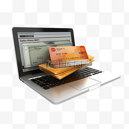 在线流程图片_3d 使用您的信用卡在线支付账单或