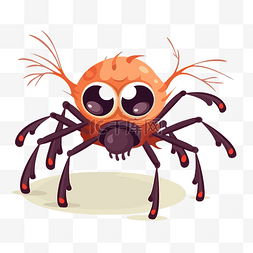 幽灵蜘蛛剪贴画卡通红蜘蛛，大眼