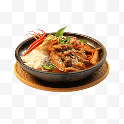 亚洲食品 chuka 3d 插图