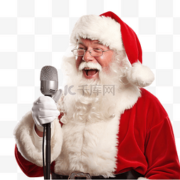 圣诞快乐图像图片_圣诞老人正在唱圣诞歌曲的合成图