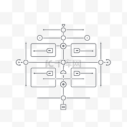 业务逻辑图标风格矢量图的概念示