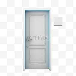 3d 插图房屋门与出口挂板