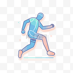 平面跑步素材图片_跑步者跑步的图标 向量