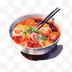 餐单背景图片_水彩日本料理海鲜丼