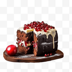 仁和logo图片_圣诞巧克力蛋糕，配有白色糖霜和