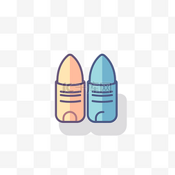 子弹和图片_平面风格的两个彩色子弹图标 向
