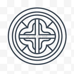 圆圈十字图片_白色圆圈中的三叶草和十字图标 