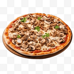 大披萨配小牛肉和蘑菇