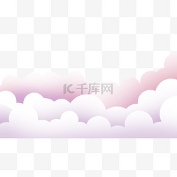 白色的祥云图片_蓬松的云彩边框横图粉红色