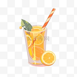 空杯子满杯子图片_现实玻璃充满橙汁饮料与鸡尾酒吸