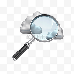 点击按钮图片_灰色放大镜，带有空白搜索栏云隔