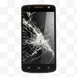 裂縫图片_现代触摸屏智能手机与破碎的屏幕