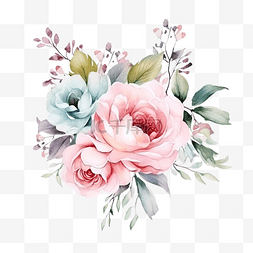 复古花卉海报图片_复古花卉水彩夏季概念邀请贺卡海