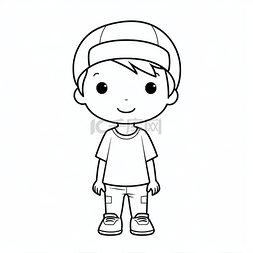 page图片_戴着帽子的男孩 coloring page coloring 