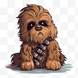 白色背景卡通上的 wookie 剪贴画星