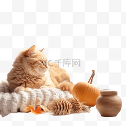 可爱懒猫图片_可爱的虎斑猫躺在窗台上，配有秋