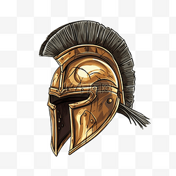 盔甲插图图片_古希腊武士头盔的png插图