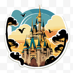 魔法王国图片图片_灰姑娘城堡贴纸是一张贴纸，上面