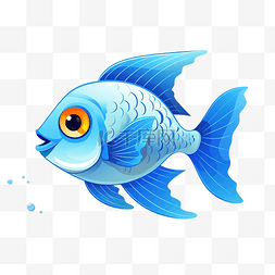 水里的鱼插画蓝色大海png