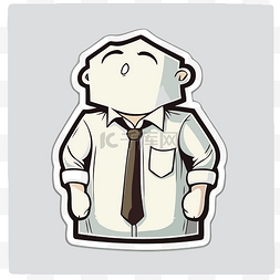 衬衫和领带图片_一个穿着白衬衫和领带的白人的贴