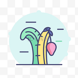 香蕉和水果符号网页设计 向量