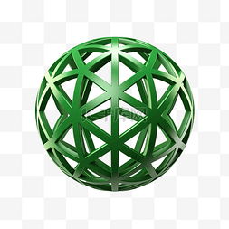 绿色球体几何3d渲染基本形状