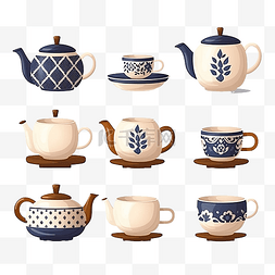 hygge主题茶壶茶杯套装元素收藏套