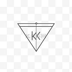 带有字母 k 的抽象三角形 向量