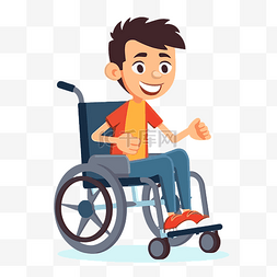 可访问的剪贴画坐在轮椅上的男孩