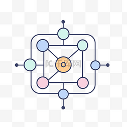 区块链概念图片_逻辑连接或社交网络矢量图标的概