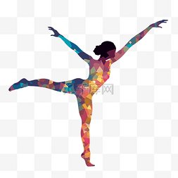 卡通芭蕾舞演员图片_体操运动员剪影剪贴画彩色芭蕾舞