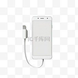 usb设备图片_带 USB 充电的白色智能手机