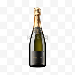 孤立的香槟瓶的 3d 呈现器