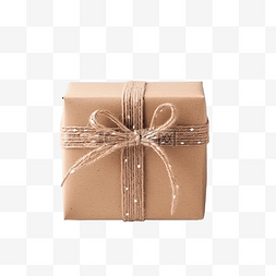 礼物圣诞盒子图片_圣诞礼品盒，装饰有牛皮纸包裹