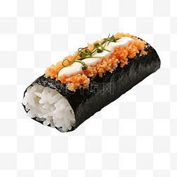 3d 渲染一个带有寿司的米卷，其上