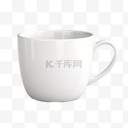 白咖啡杯陶瓷杯隔离一杯