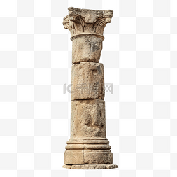 兹瓦尔特诺斯神庙古柱的视图隔离