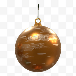 圣诞节装饰球3d金色质感