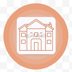 宿舍背景图片_带有房子的橙色线房子图标 向量