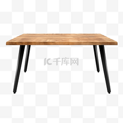 桌现代图片_阁楼风格的木桌，带金属腿的隔离