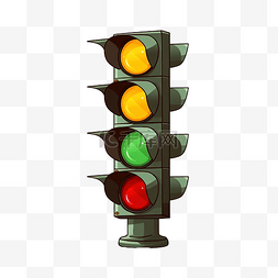 交通灯图片_交通灯以卡通风格红灯高于绿色和