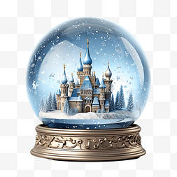 透明玻璃玻璃图片_冰冻雪球圣诞魔球与飞行的雪花和