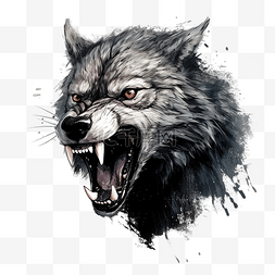 愤怒的狼有划痕