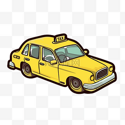 地中海老头图片_风格涂鸦和卡通中的出租车插图 